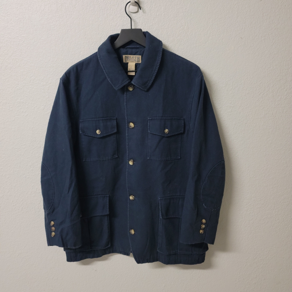Duluth Trading Canvas Blue Field Button Jacket Men's Large
